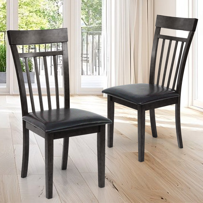 Ensemble de 2 chaises de salle à manger en bois massif de style classique, chaises de cuisine, chaises d'appoint sans accoudoirs et chaises d'appoint modernes