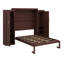 Lit escamotable en bois avec 2 garde-robe et tablette de rangement-121040449