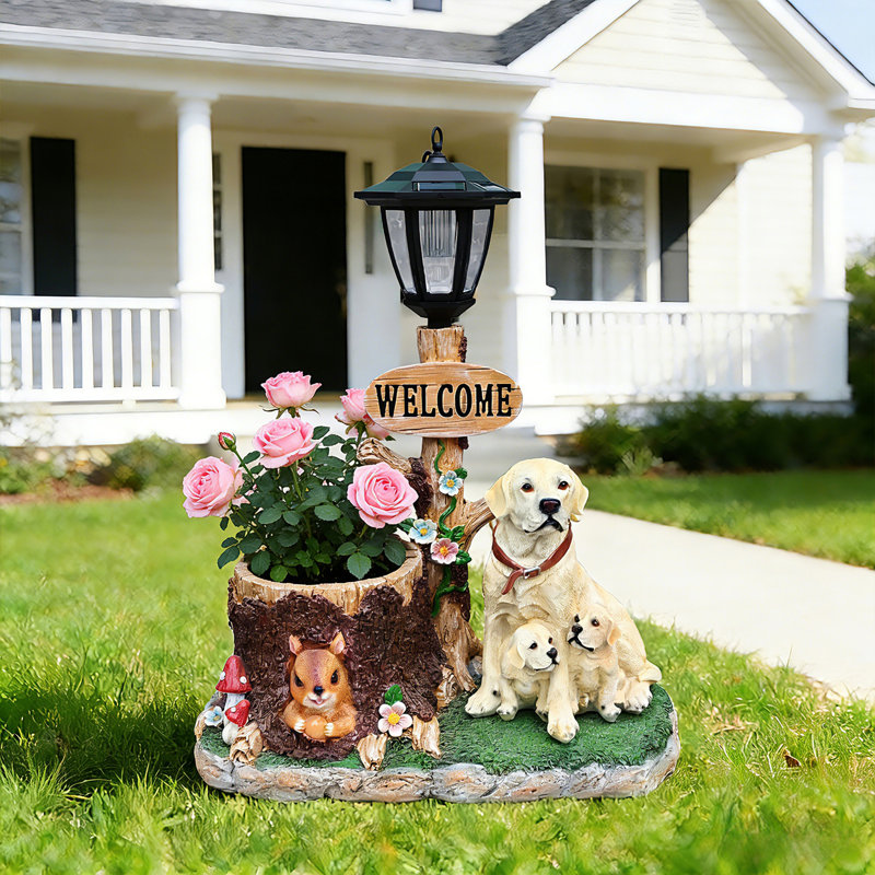 Statue jardinière Rottweiler