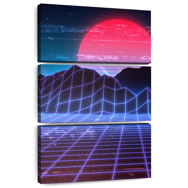 Kelan Red Moon Digital Landscape, 45'' H x 28'' W