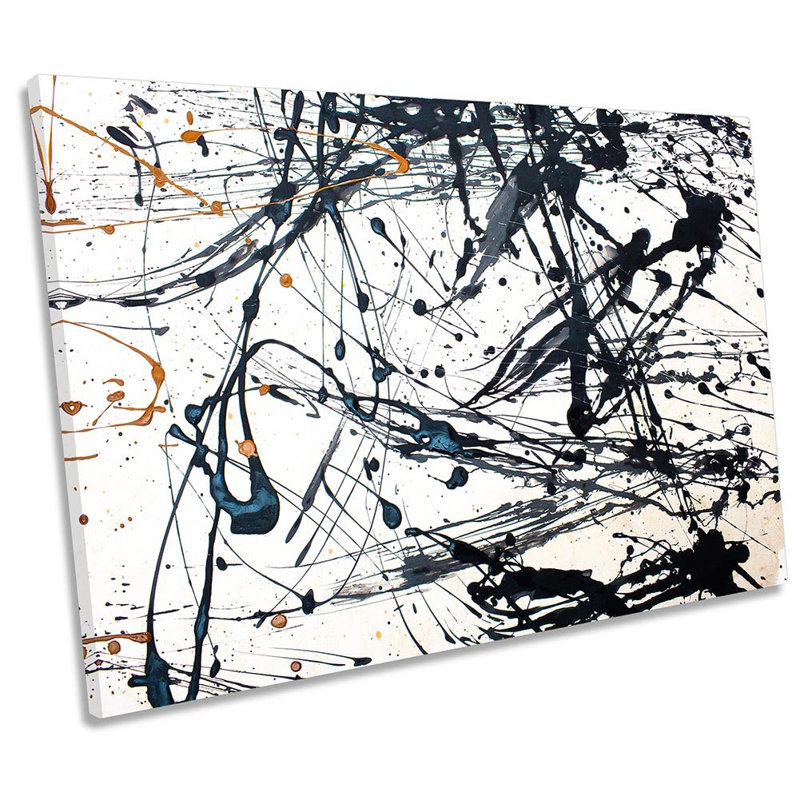 Abstract Paint Splashes - Wrapped Canvas Print, 61cm H x 91.4cm W x 4cm D