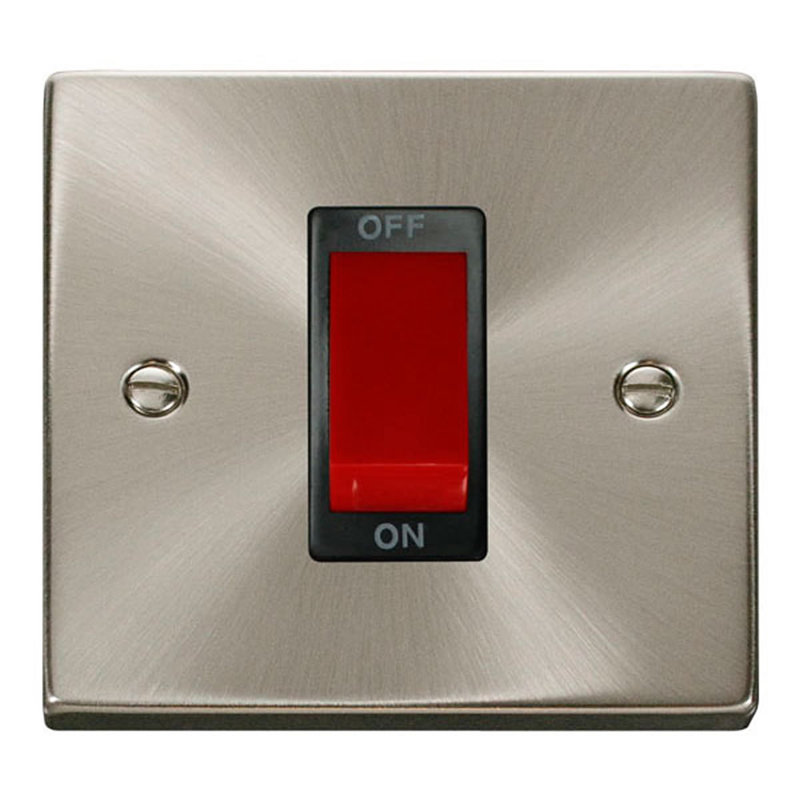 Satin / Brushed Chrome 1 Gang Size 45A Switch