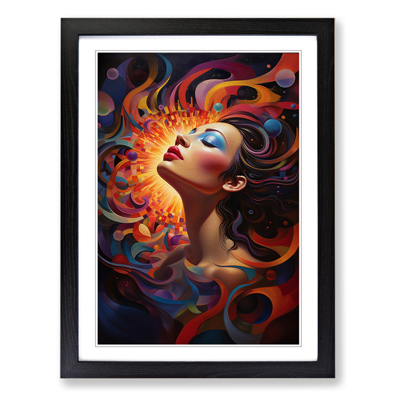 Single Picture Frame Print on Wood, 46cm H x 34cm W, Black Framed