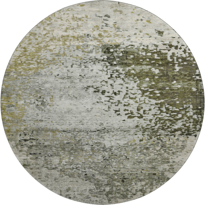 Tapis moderne de qualité supérieure lavable à la machine AMF1737, Rond 8 pi