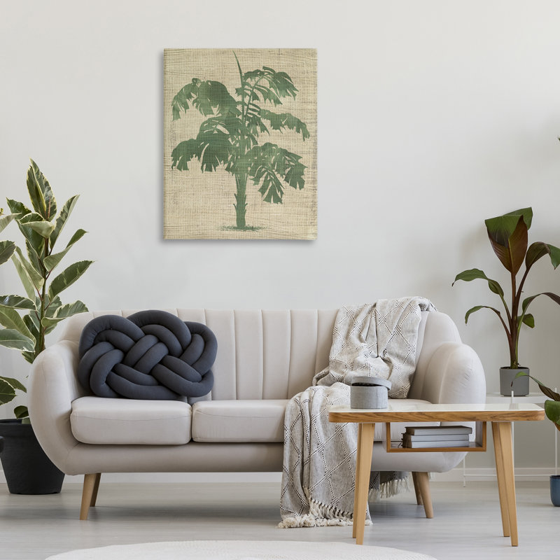  Art mural rétro sur toile, silhouette de plante par June Erica Vess, H 40 po x l 30 po