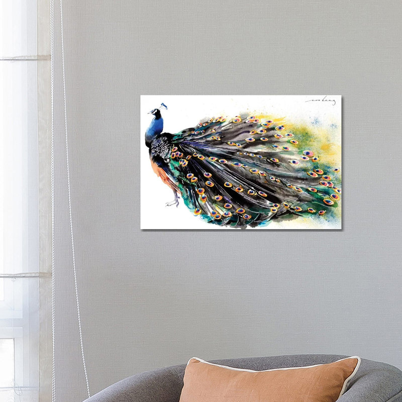 Peacock Splendour I by Soo Beng Lim - Wrapped Canvas Painting, 66.04 cm H x 45.72 cm W x 1.91 cm D