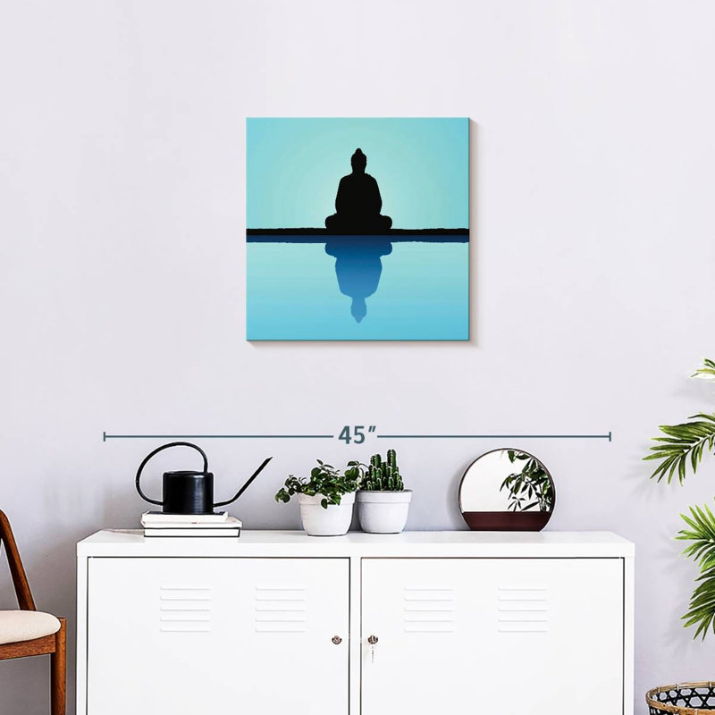 Silhouette de Bouddha méditant Adella, H 20 po x l 20 po