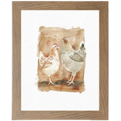 Art encadré de poulailler et coq