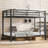Metal Twin XL Over Twin XL Bunk Bed For Teens And Adults,Space-Saving/Noise Reduced/No Box Spring Needed, Black-350330011