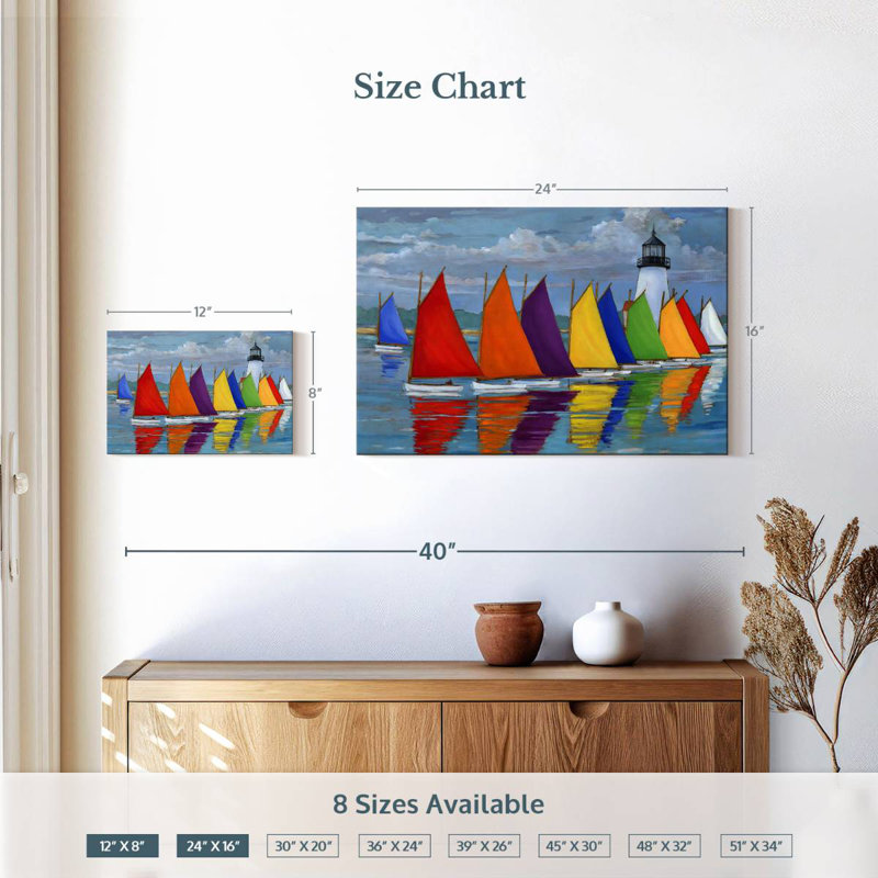 Mehar Rainbow Fleet, 16" H x 24" W