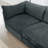Armless Sofa Velvet-Grey
