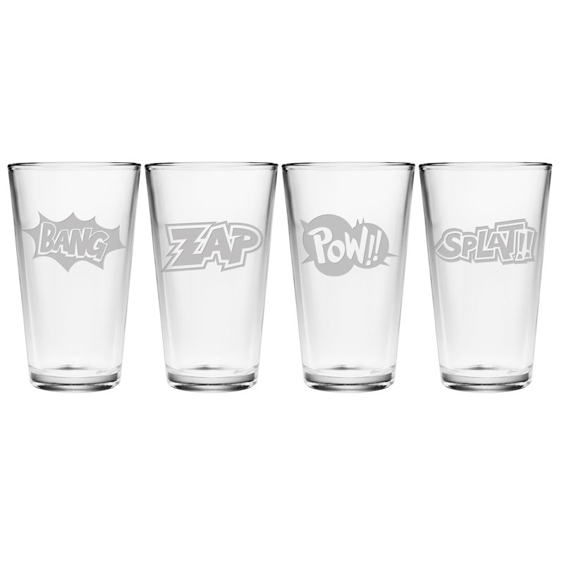 Verre en forme de pinte 16 oz comic chaos