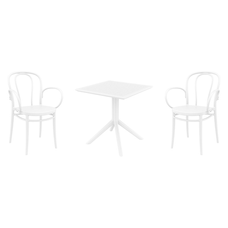 Ensemble bistro 60 po Farrah, Blanc