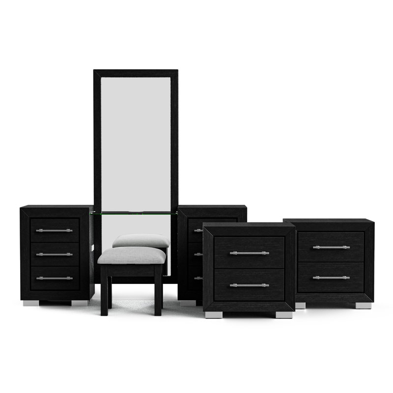 Ensemble de coiffeuse avec table de chevet 3 pièces Bellête