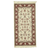 High-Quality Hand-Knotted Ivory And Wine Area Rug