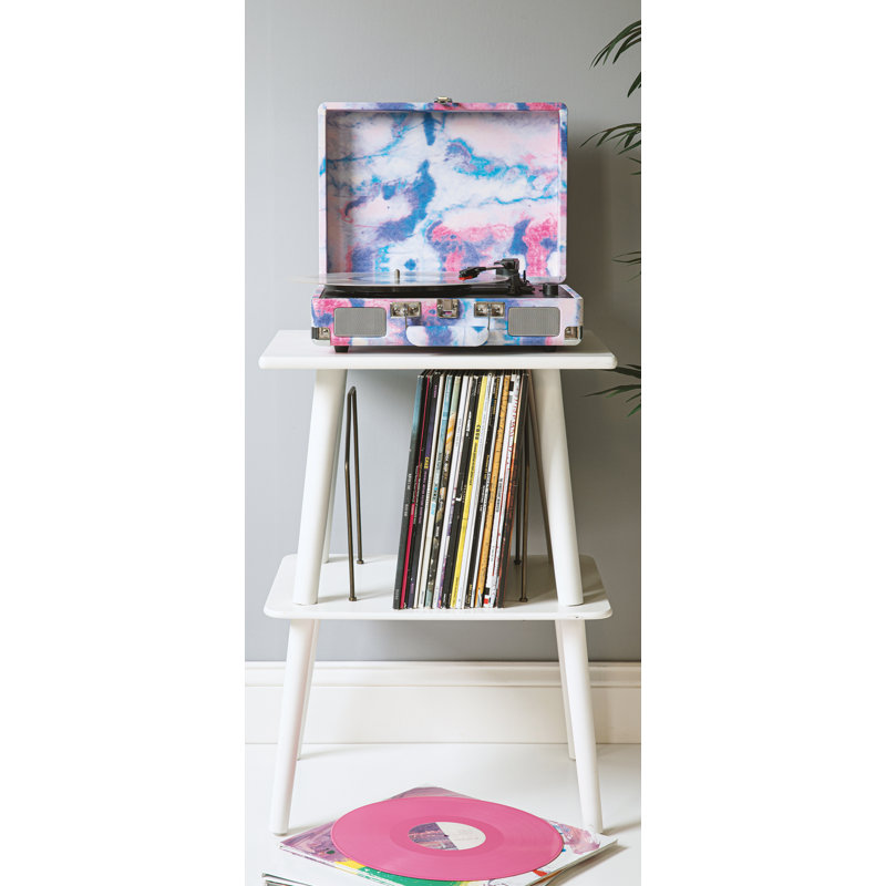 Tie-Dye Portable Bluetooth Vinyl Record Player with Built-In Speakers