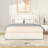 Queen Size Ivory Boucle Upholstered Platform Bed With Patented 4 Drawers Storage