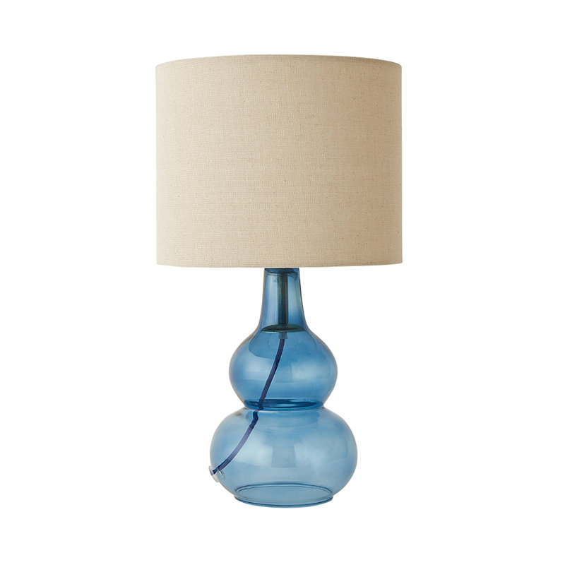 Glass Table Lamp, Blue, Yes