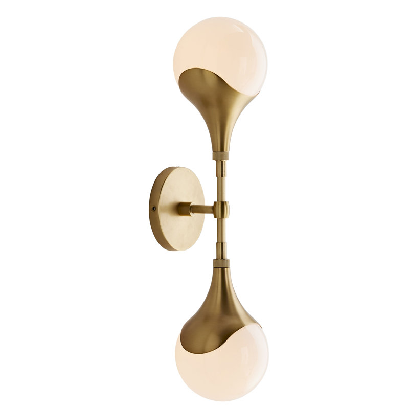 Augustus 2 - Light Armed Sconce, Antique Brass