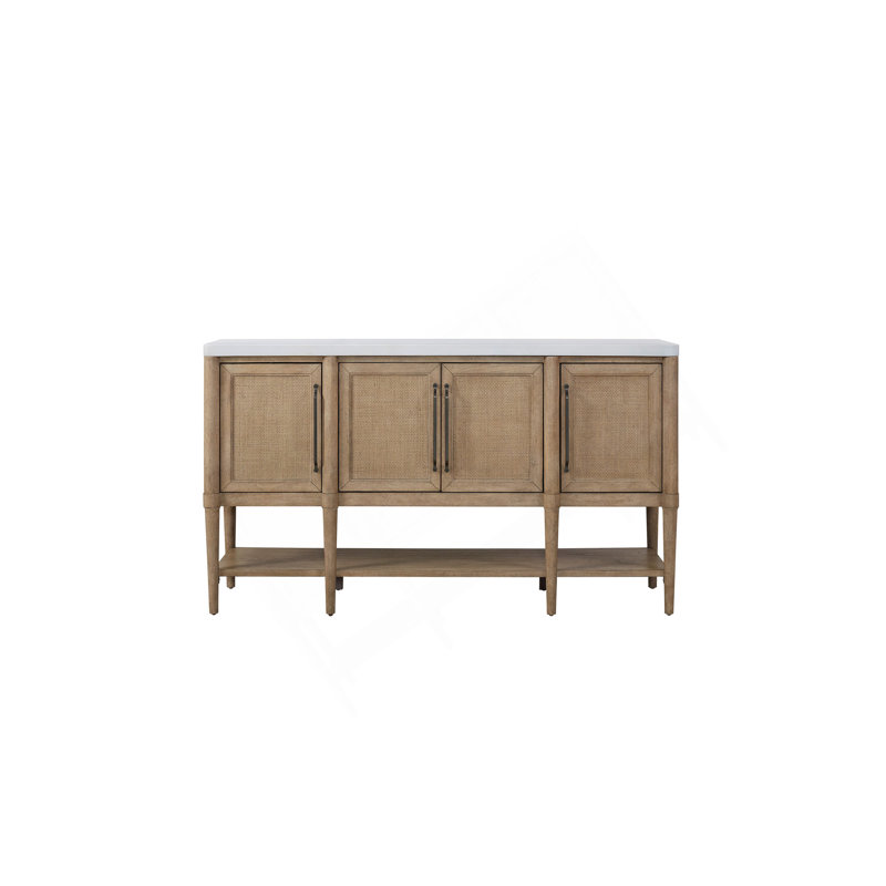 Cement Topped Server With Cane Insets