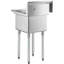 Évier de buanderie utilitaire à 1 compartiment en acier inoxydable avec robinet et cuve de drainage Express KitchQuip 24 po x P 18 po