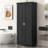 Storage Cabinet With Two Doors For Bathroom, Office, Adjustable Shelf, MDF Board, Black