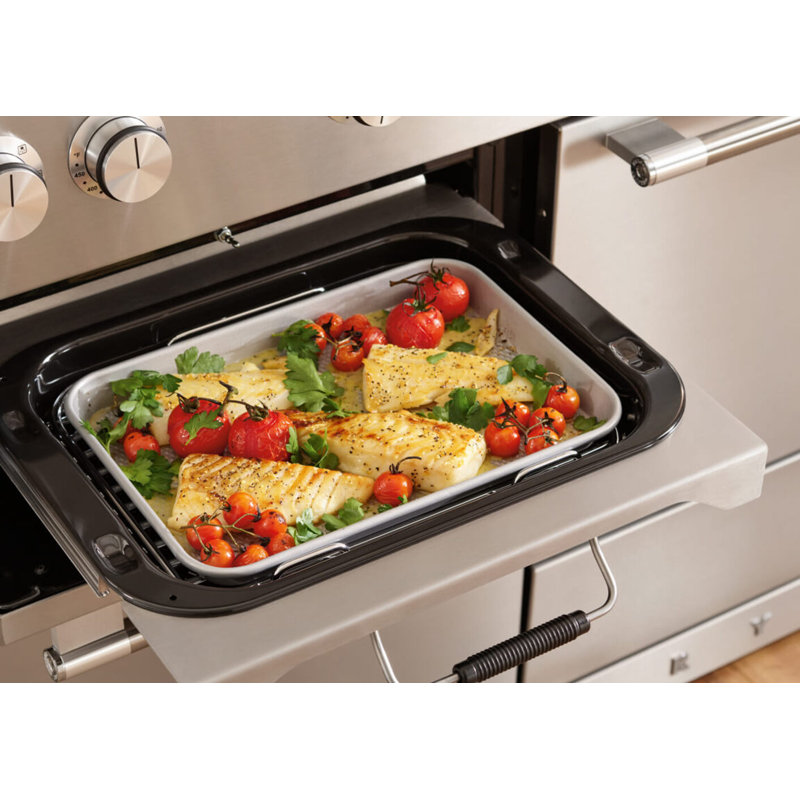 AGA Mercury 48"W. 6 Cu.Ft. Freestanding Induction Convection Range with Brushed Nickel Trim, Dual Fuel, Slate