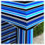 Cabane de plage portative Outsunny 1,80 m x 1,80 m avec parois, aérations et sac de transport en option, rayures bleues