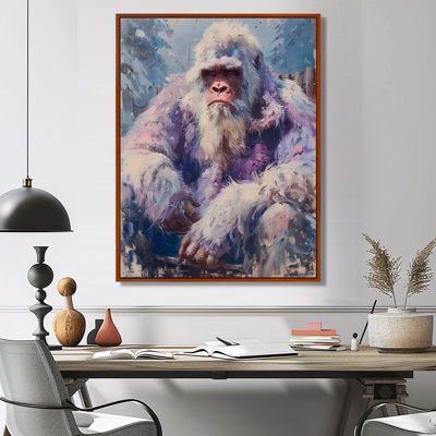 Rose, gris, été, Sasquatch Sanctuary II - Bigfoot, art mural, salon