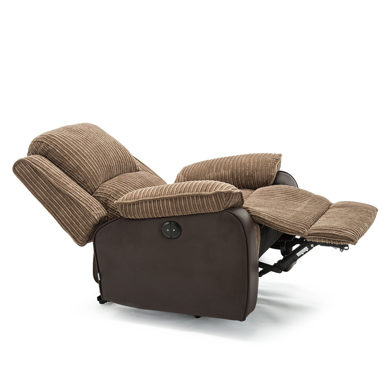 Trevon 94cm Wide Standard Recliner, Brown, Electric