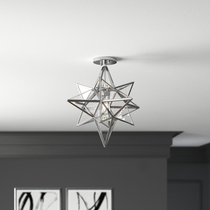 Chandesh Semi Flush Mount, Brushed Nickel