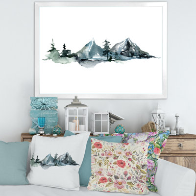 " Minimalistic Winter Mountains And Fir Forest III " Painting Print