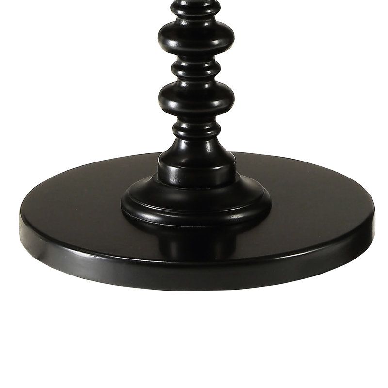 Traditional Black Wooden Side Table - Round Shape For Living Space Kitchen Versatile & Stable