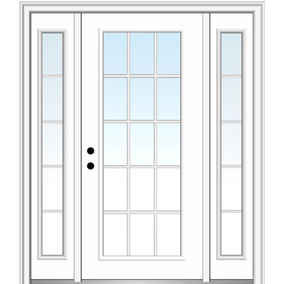 Portes d'entrée pré-montées en fibre de verre apprêtée Smooth