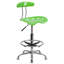 Vibrant Chrome Drafting Stool with Tractor Seat-950771692