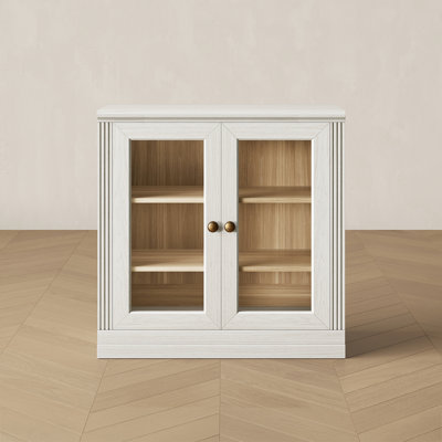 Modular Storage Display Cabinet with Doors  (Set of 1), White