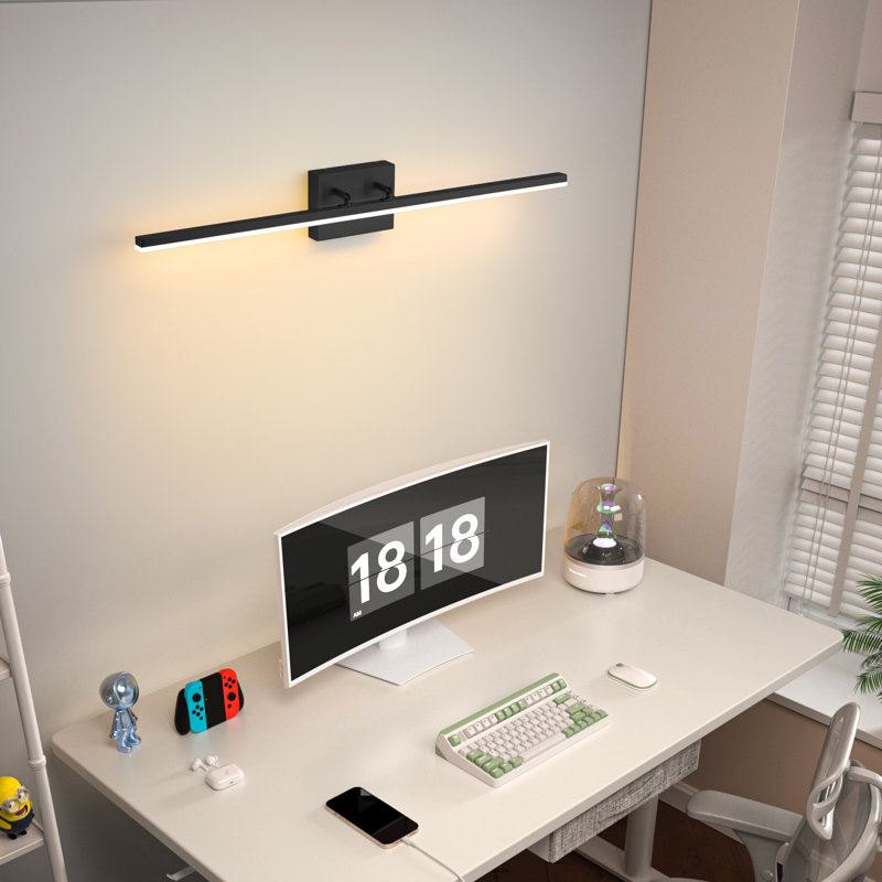 Applique murale à 1 lumière DEL à intensité variable 32 W Bedale avec 5 températures de couleur noire, Noir mat