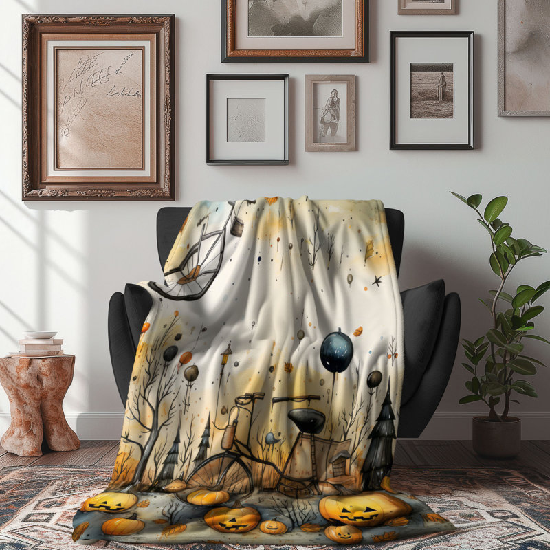 Scary Autumn - 1 pièce Sherpa Premium, Grand lit