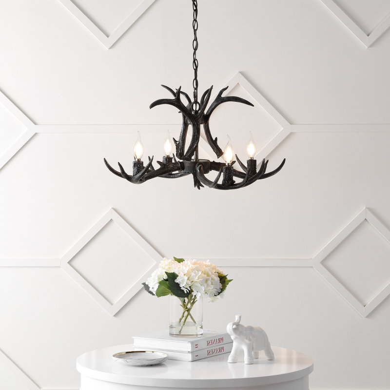 Lustre Rohrbach, Noir, H 14,5 po x l 26 po x P 26 po