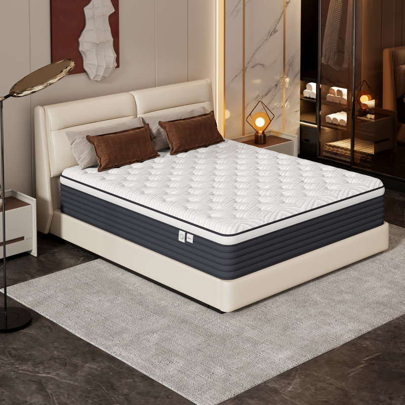 Matelas en mousse à mémoire de forme hybride dans une boîte avec matelas à ressorts 12 po, Lit double, 12"