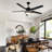 52 Inch 5 Blades Modern Ceiling Fan For Indoor With Lights And Remote Control