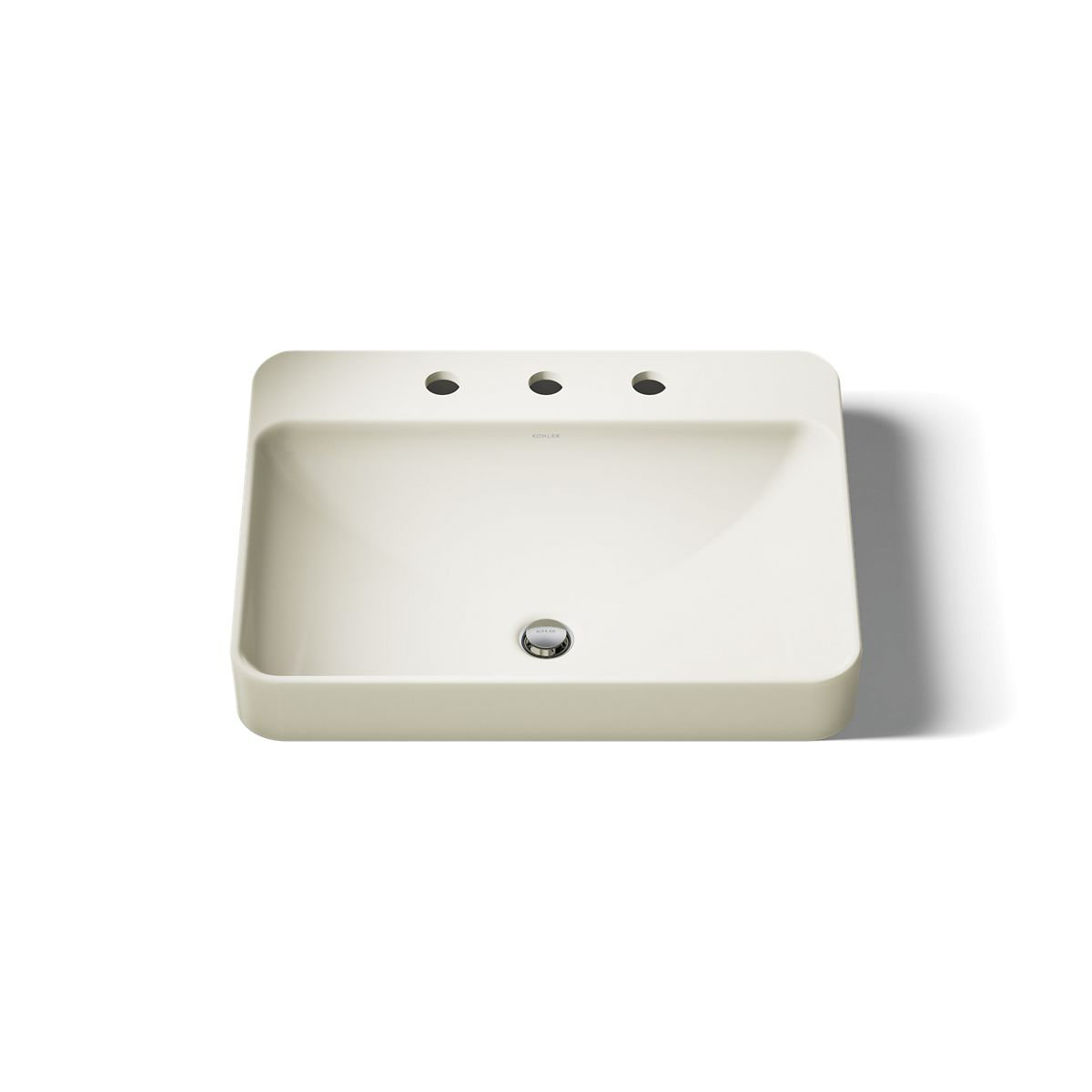Vox Rectangular Vessel Sink, Biscuit, 3