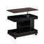 Table de bout réglable avec roulettes, table d'appoint moderne multifonctionnelle avec plateau relevable, plateau tournant à 360 ° et espace de rangement-1919654346