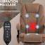 Fauteuil de bureau d'ordinateur, brun, avec repose-pieds, chauffant et réglable en hauteur, réglable en hauteur pour les chauffeurs de bureau