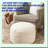 Luxury Comfort Round Storage Pouf - Plush Ottoman Foot Rest Stool for Living Room & Bedroom - Stylish Floor Cushion with Filler - White