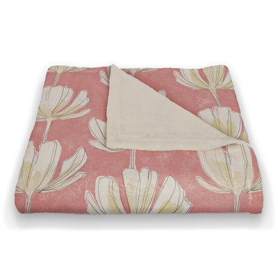 Jeté floral en molleton