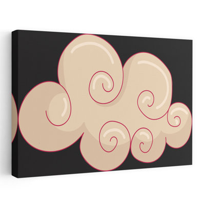 Elegant Spiral Cloud Abstract Elegant Peaceful Landscape Nature Wall Art Print 1 Piece Wrapped Canvas Wall Art