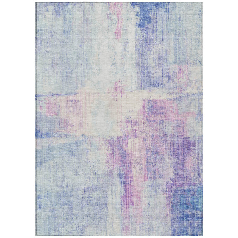 Machine Washable Indoor/Outdoor Xhevrie Sky Rug, Rectangle 5' x 7'6"