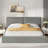 Elegant Upholstered Platform Bed With Velvet Fabric And Solid Frame