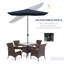 Parasol de marché rectangulaire 6,5 pi x 10 pi Parasol de table d'extérieur avec manivelle et bouton poussoir inclinable. Bleu-1946447378